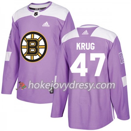 Pánské Hokejový Dres Boston Bruins Torey Krug 47 Adidas 2017-2018 Nachová Fights Cancer Practice Authentic